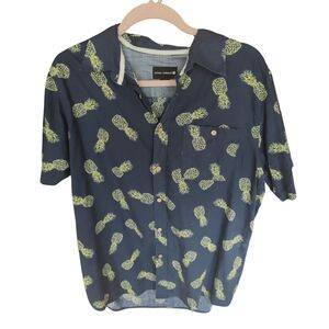 Men's‎ Large Ocean Current Pineapple Print Men's Shirt Tropical Resort A4